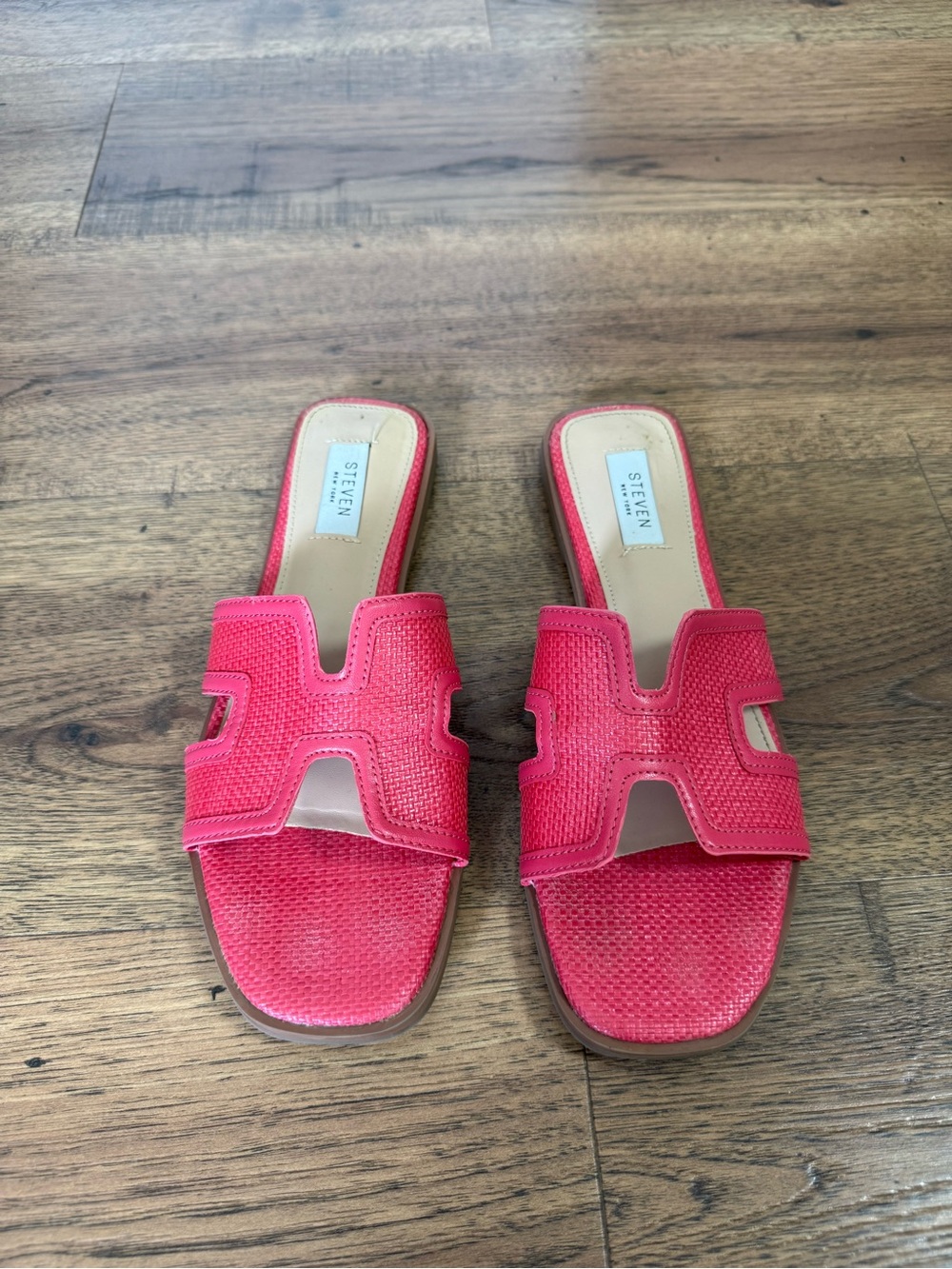 Steven New York Pink Slide Sandals Open Toe Synthetic Upper Women's Size 9
